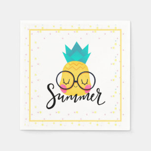 Summer Pineapple and Polka Dots Servet