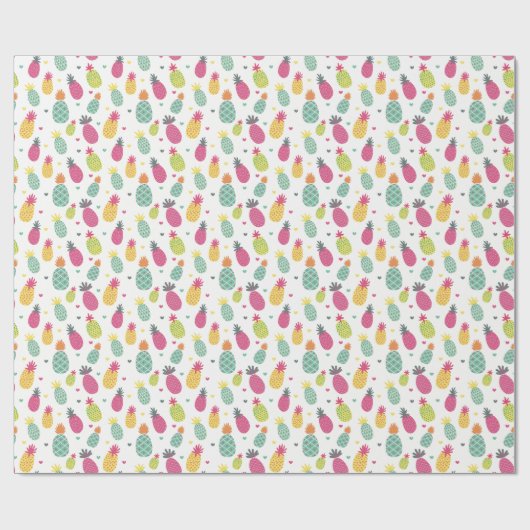 Summer Pineapple Pattern Cadeaupapier (Vlak)