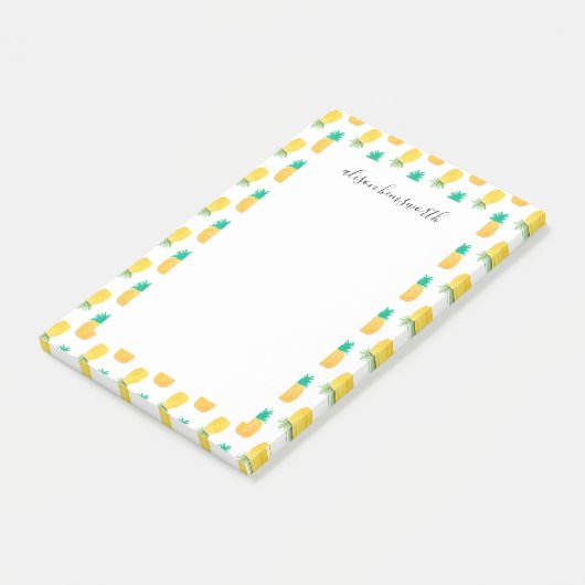 Summer Pineapple Personalized Post-it® Notes (Schuin)