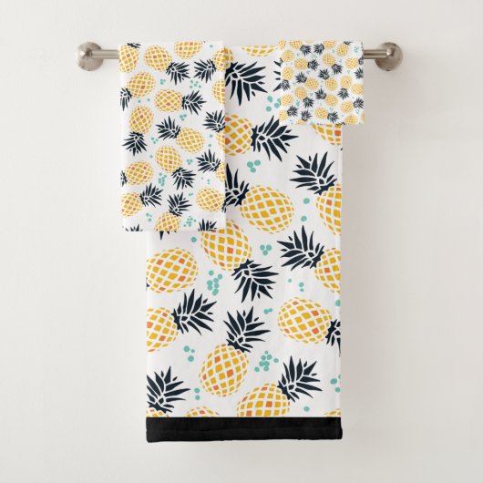 Summer Pineapple Print Towel Set Bad Handdoek (Insitu)