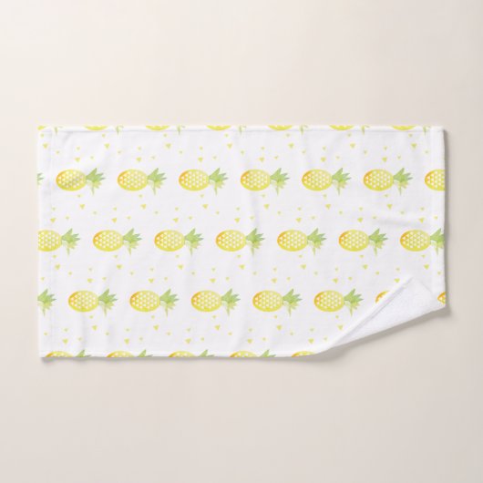 Summer Pineapple Sweet Tropical Waterverf Pattern Bad Handdoek (Handdoek)