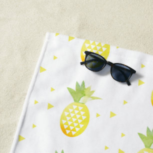 Summer Pineapple Sweet Tropical Waterverf Pattern Strandlaken