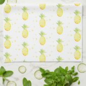 Summer Pineapple Sweet Tropical Waterverf Pattern Theedoek (Gevouwen)