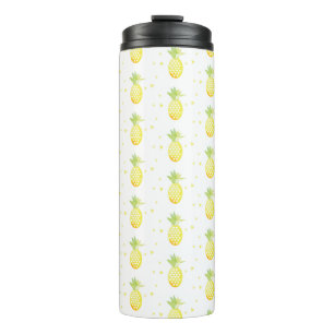 Summer Pineapple Sweet Tropical Waterverf Pattern Thermosbeker