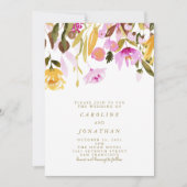 Summer Pink and Yellow Floral Waterverf Kaart (Voorkant)