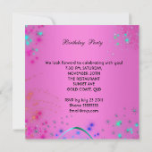 Summer Pink Birthday Colorful Cocktail Kaart (Achterkant)