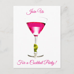 Summer Pink Cocktail Party Uitnodiging Briefkaart