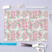 Summer Pink Green Waterverf Blooming Flowers Tissuepapier (Craft)