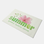 Summer Pink Green Waterverf Floral Deurmat (Schuin)