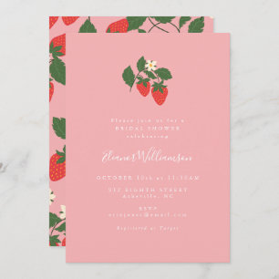 Summer  Pink Strawberry Boho Vrijgezellenfeest Kaart