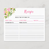 Summer Pink Yellow Floral Recipe Card (Voorkant)