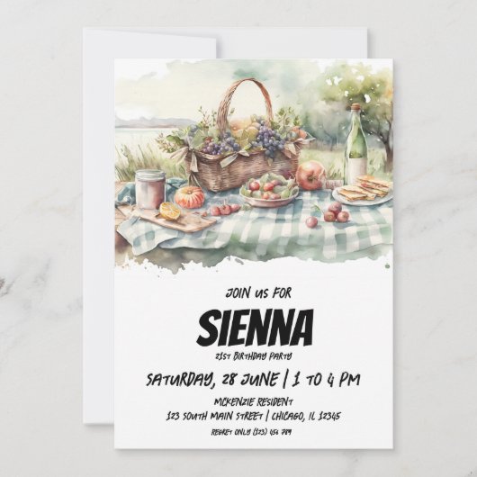 Summer Pique-nique vue de la ferme Invitation (Devant)