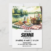 Summer Pique-nique vue lac Invitation (Devant)