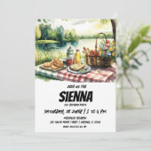 Summer Pique-nique vue lac Invitation (Debout devant)