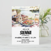 Summer Pique-nique vue lac Invitation (Debout devant)