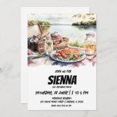 Summer Pique-nique vue lac Invitation (Devant / Derrière)