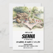 Summer Pique-nique vue lac Invitation (Devant)