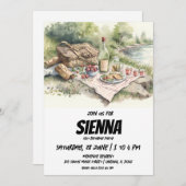 Summer Pique-nique vue lac Invitation (Devant / Derrière)