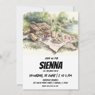 Summer Pique-nique vue lac Invitation