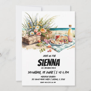 Summer Pique-nique vue plage Invitation