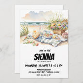 Summer Pique-nique vue plage Invitation (Devant / Derrière)