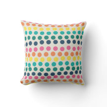 Summer Polka Dots Colorful Outdoor Pillow