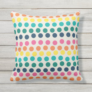 Summer Polka Dots Colorful Outdoor Pillow Buitenkussen