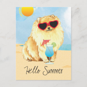 Summer Pomeranian Briefkaart