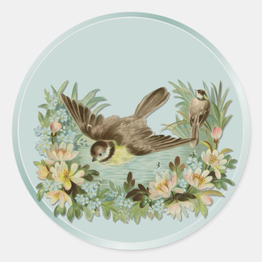 Summer Pond Ronde Sticker (Voorkant)