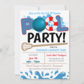 Summer Pool Lacrosse Party Uitnodiging (Voorkant)