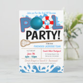 Summer Pool Lacrosse Party Uitnodiging (Staand voorkant)