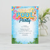 Summer Pool Party 30th Birthday Invitation Kaart (Staand voorkant)