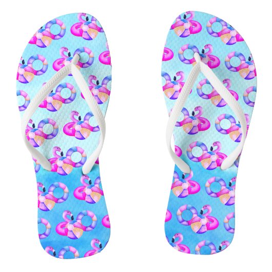 Summer Pool Party Flamingo Teenslippers (Voetbed)