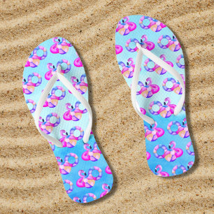 Summer Pool Party Flamingo Teenslippers