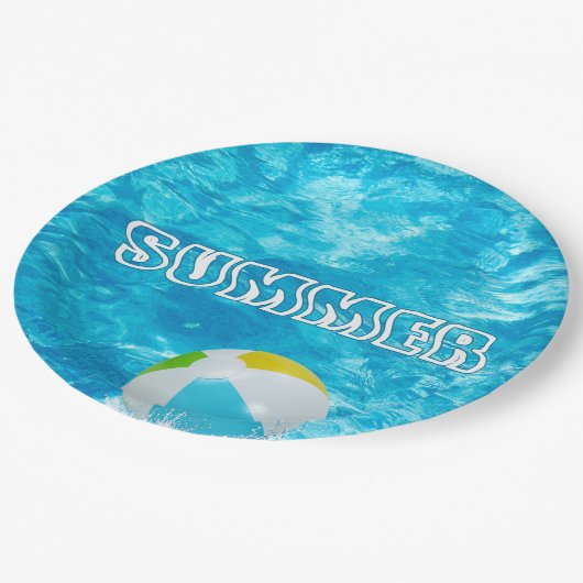 Summer Pool Party Fun Papieren Bordje (Gekanteld)