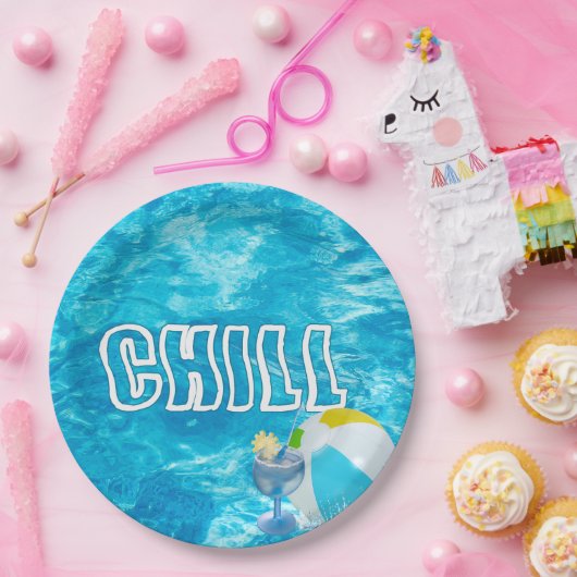 Summer Pool Party Fun Papieren Bordje (Feest)
