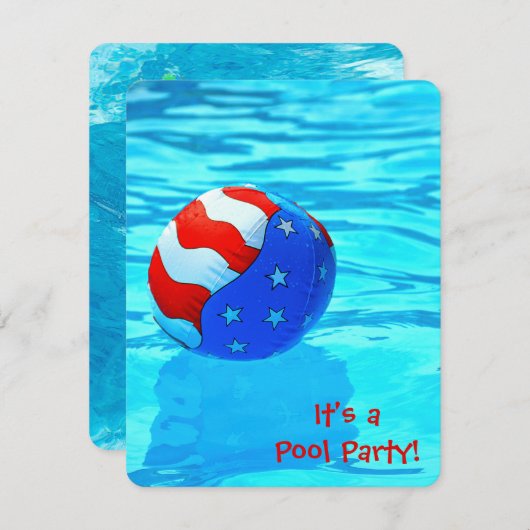 Summer Pool Party Kaart (Voorkant / Achterkant)