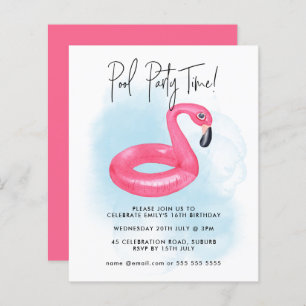 Summer Pool Party Pink Flamingo Teen Birthday