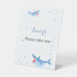 Summer Pool Party Shark Float Gastenboek Verjaarda Reclamebord Met Voetstuk