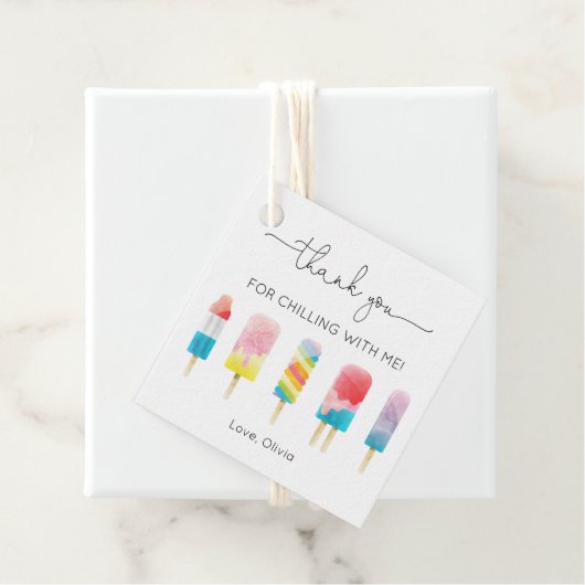 Summer popsiche-verjaarfeest bedankjes labels (In situ)