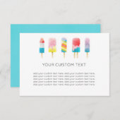 Summer popsiche-verjaarfeest informatiekaartje (Voorkant / Achterkant)