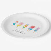 Summer popsiche-verjaarfeest papieren bordje (Gekanteld)