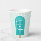 Summer Popsicle Kids Birthday Party Personalized Papieren Bekers (Voorkant)