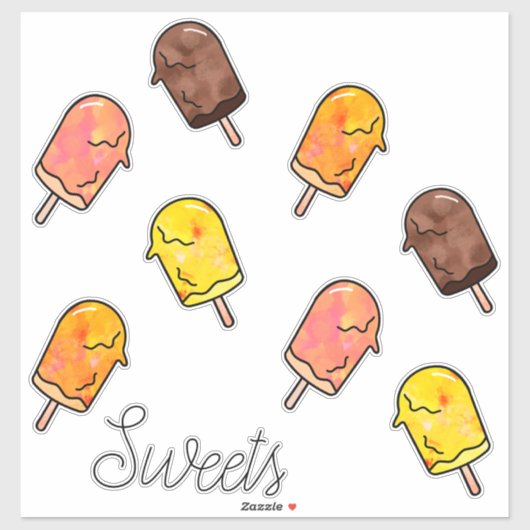 Summer Popsicle Sticker set (Vel)