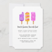Summer Popsicles Ice Cream Pool Invitation de la f (Devant)
