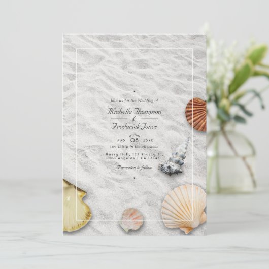 Summer QR Code RSVP Beach Weddenschap Kaart (Staand voorkant)