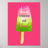 Summer quote popsicle raspberry schattige voedselk poster (Voorkant)