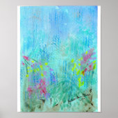 Summer Rain Abstract Waterverf Poster (Voorkant)