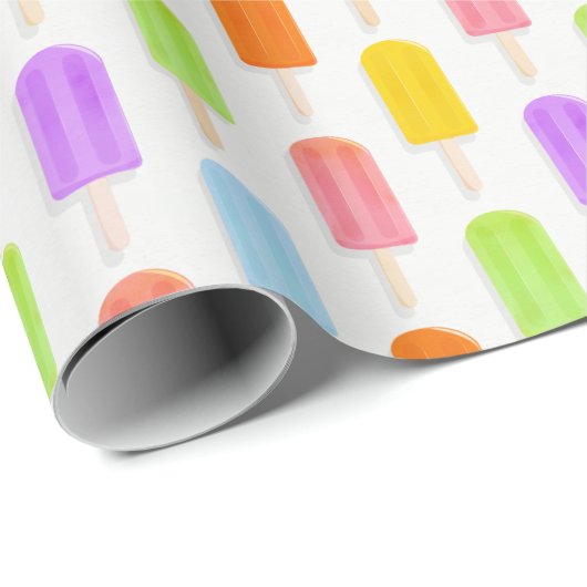 Summer Rainbow Popsicles Pattern Cadeaupapier (Rol Hoek)
