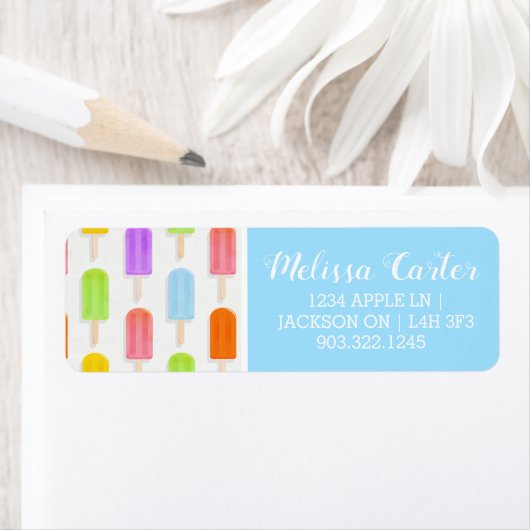 Summer Rainbow Popsicles Pattern Etiket (Insitu)